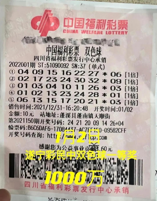 福利彩票双色球2014年最后一期，希望与梦想的交汇福利彩票 双色球2021121